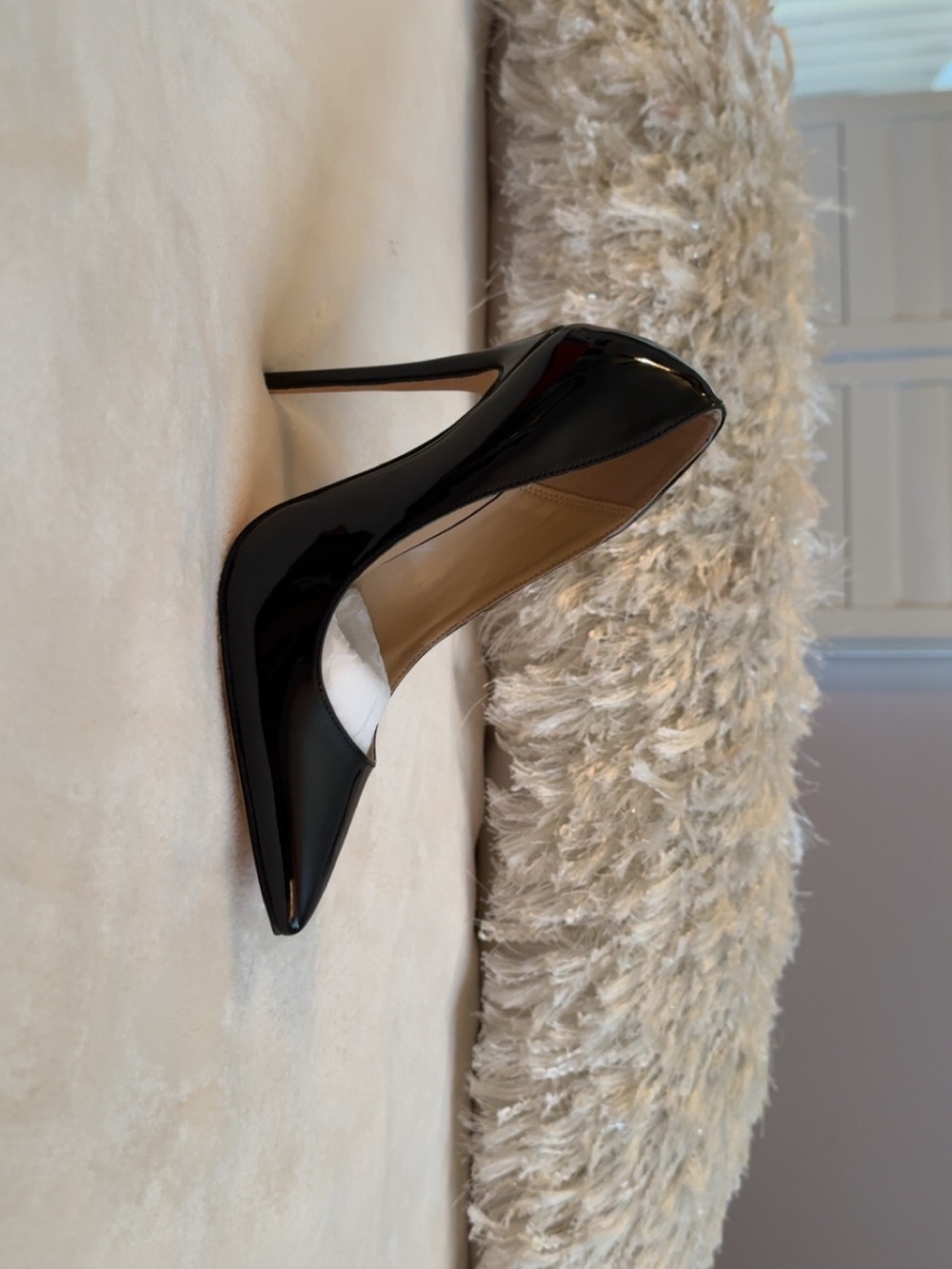 Classic Black Patent Pointed Stiletto 7.5 Inch Pump - Women's